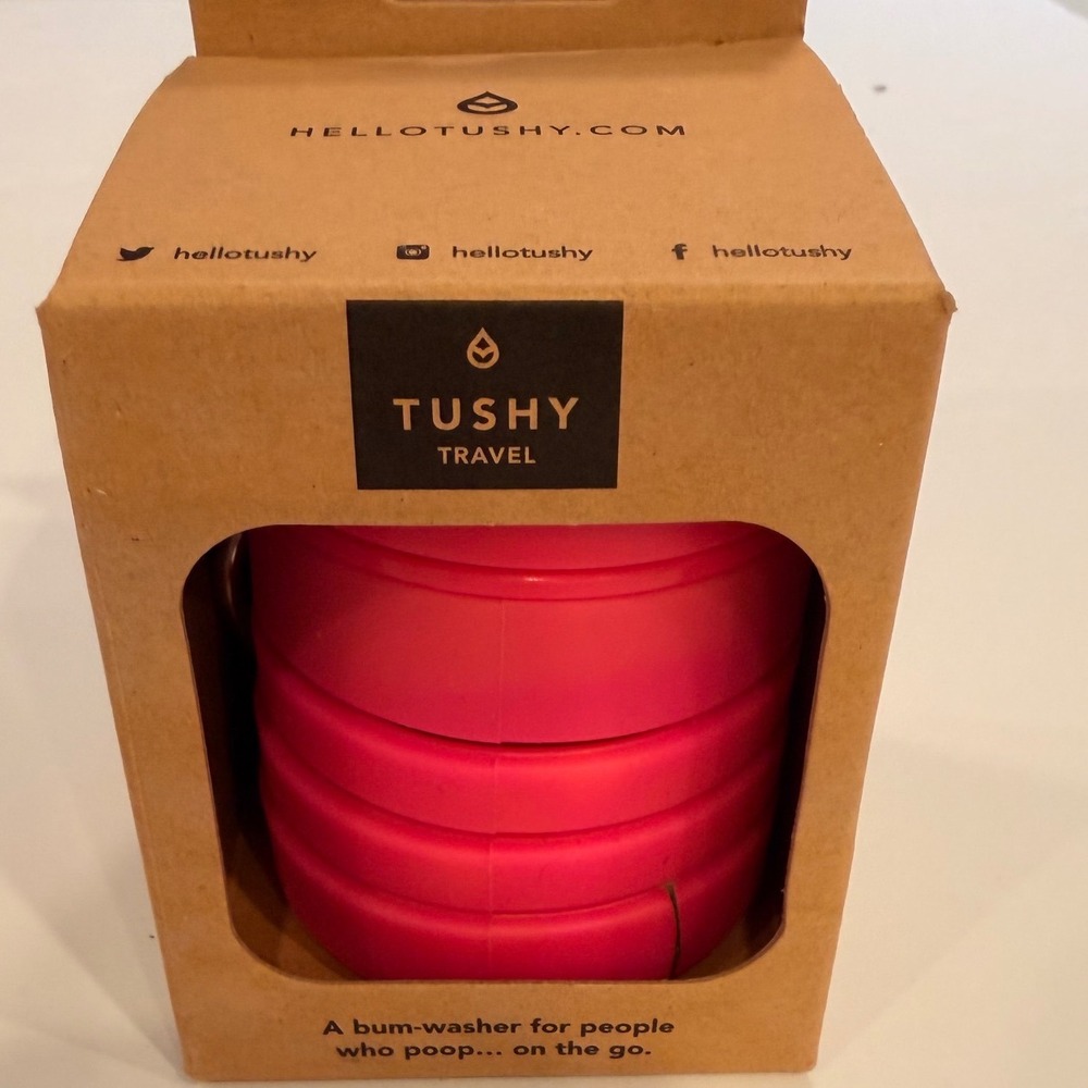 Tushy Travel Portable Bidet Collapsible Expandable Bum Washer Pink NIB